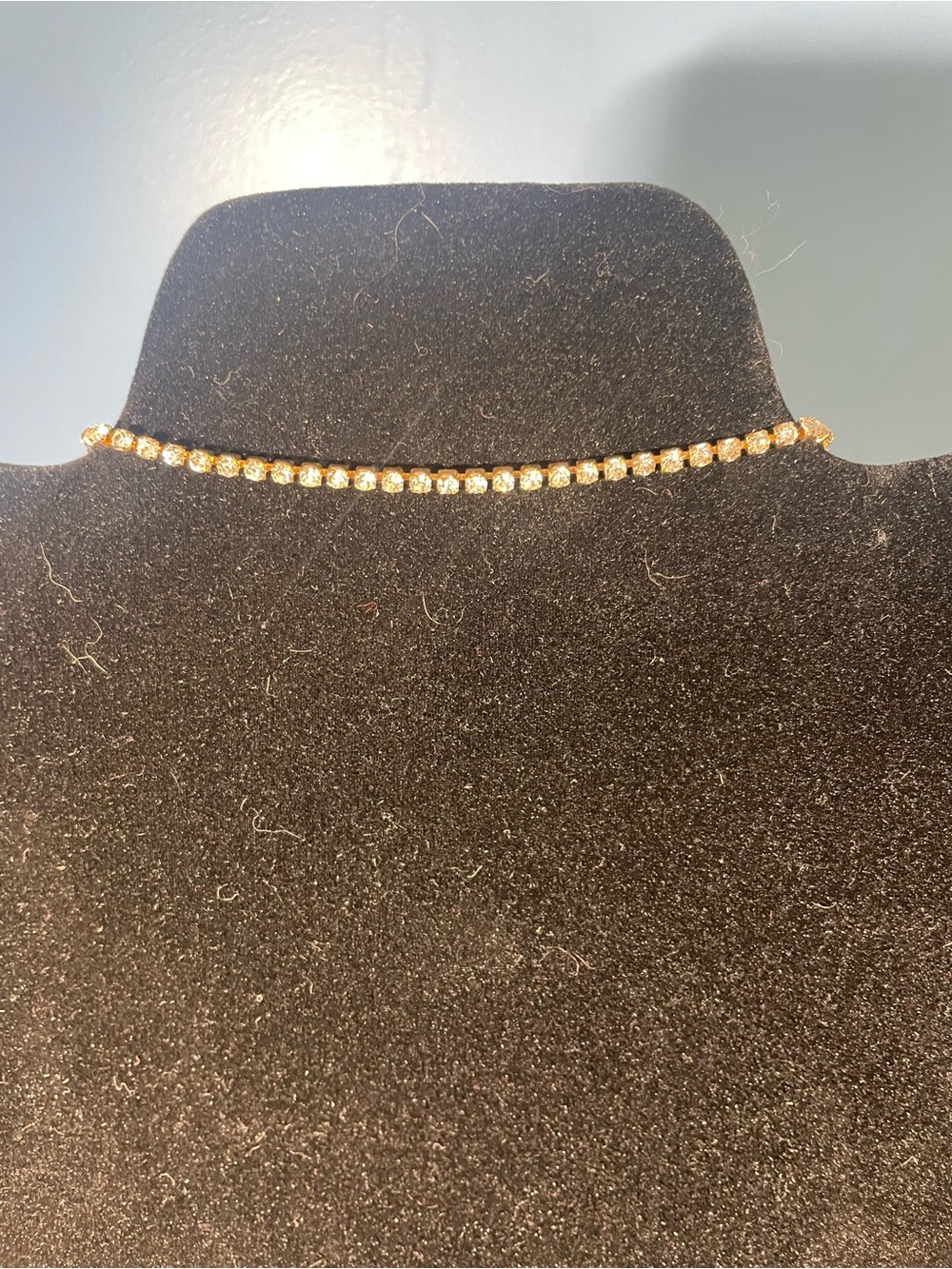 Gold-Tone Crystal Tennis Necklace - Elegant Women’s Jewelry